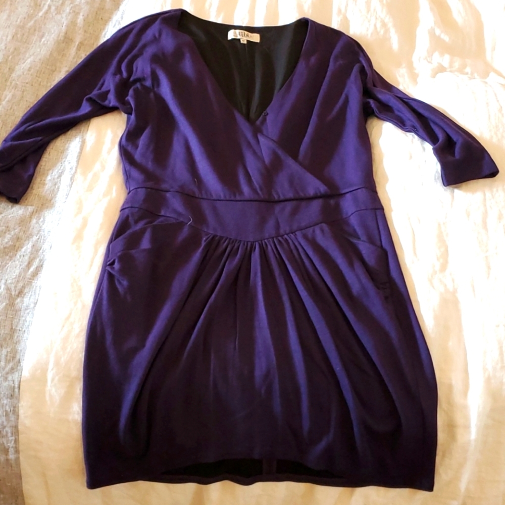 Cotton dress with 3/4 sleeves